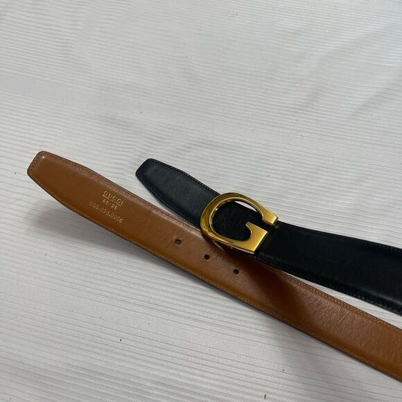 Gucci Black Gold Hardware Leather Belt Size 65/26 Small - Picture 6 of 6